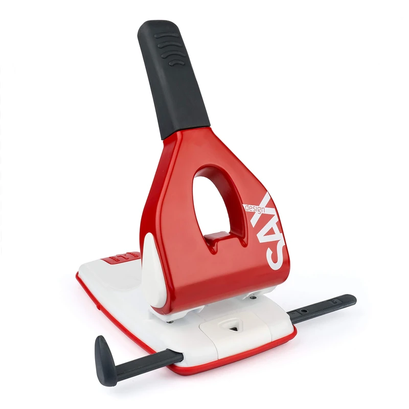 SAX 618 Power Hole Punch 65 Sheets with Stop Rail (Red)