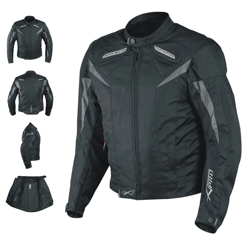 A-Pro Motorcycle Jacket CE Protectors Sport Textile Motorcycle Thermal Lining Black S
