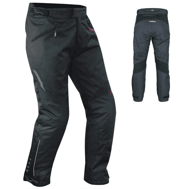 A-Pro Waterproof Motorcycle Textile Trousers Thermal Lining Breathable Black 34