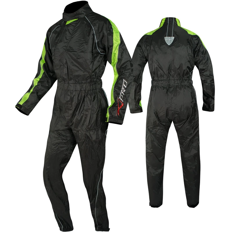 A-Pro motorcycle motorbike scooter, 1 piece, waterproof body over rain suit, fluo
