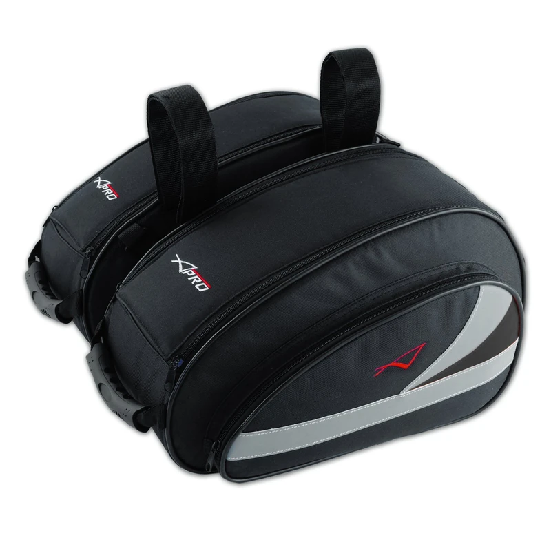 A-Pro Saddle bag for motorcycle tours, 18 l, waterproof, black leather.