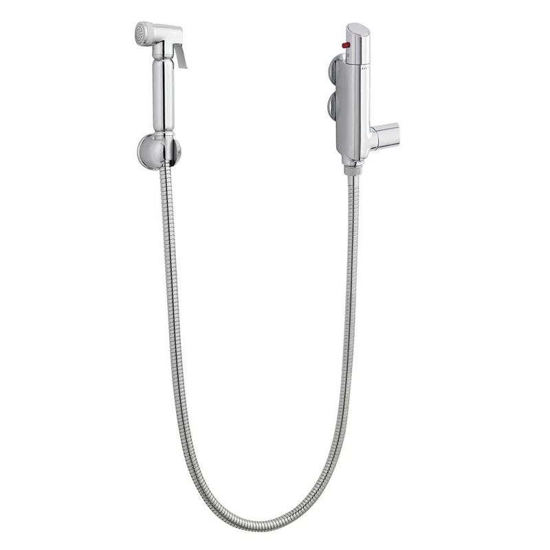 Nuie BW002 Douche Spray Kit and Thermostatic Valve, Chrome, Set of 4 Pieces
