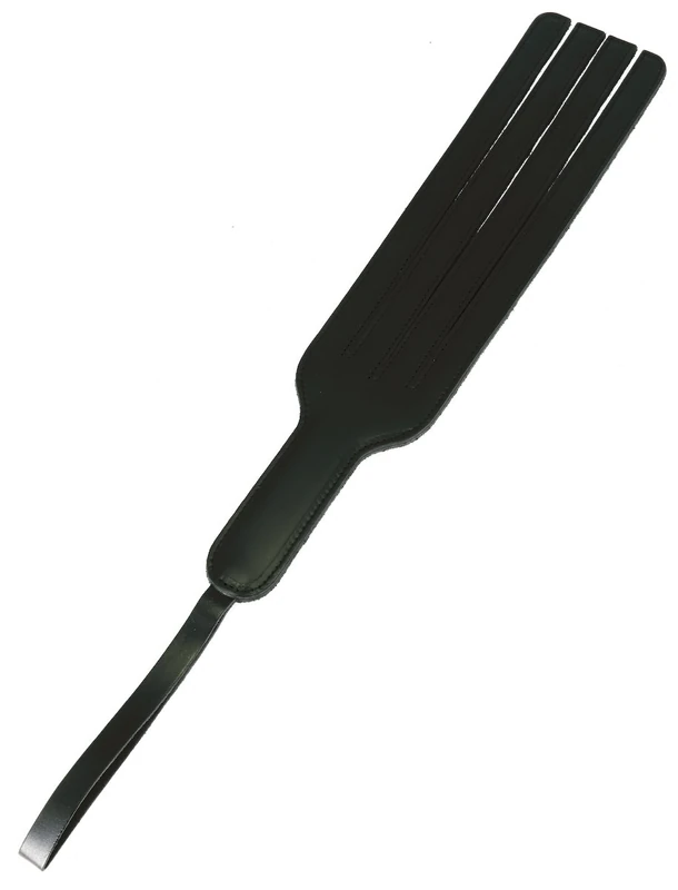 Rimba Erotic Fashion Peitsche 40 cm, Schwarz Leder Klatsche mit 4 Strängen, 1er-Pack (1 x 1 Stück)