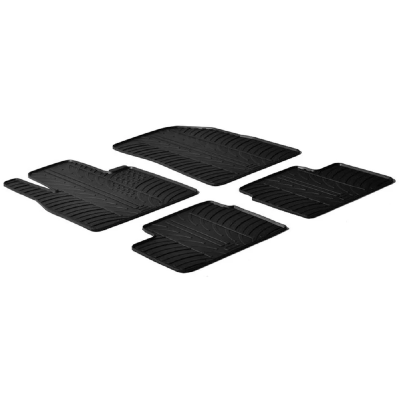 Gledring Rubber car mats set LHD compatible with Nissan Micra 2011-2017 (T profile 4-pieces + mounting clips)