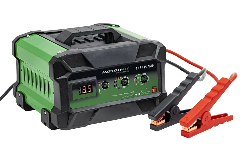 Motorkit Professionell 12-24 V Intelligentes Batterieladegerät 4/8 / 15 Ampere. 4-300 Ah Kapazität.