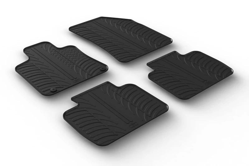 Gledring Rubber car mats set LHD compatible with Peugeot 508 2011-2018 (T profile 4-pieces + mounting clips)