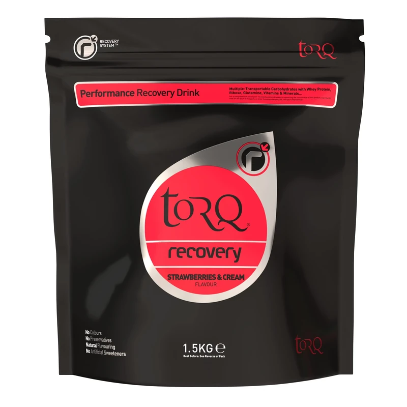 Torq Recovery Drink Strawberries & Cream - Rapid Recovery Drink Powder -Whey Protein Isolate/Glutamine/Ribose - Post Workout Protein Powder, 11.5 g of Protein, 30 Servings - 1.5kg