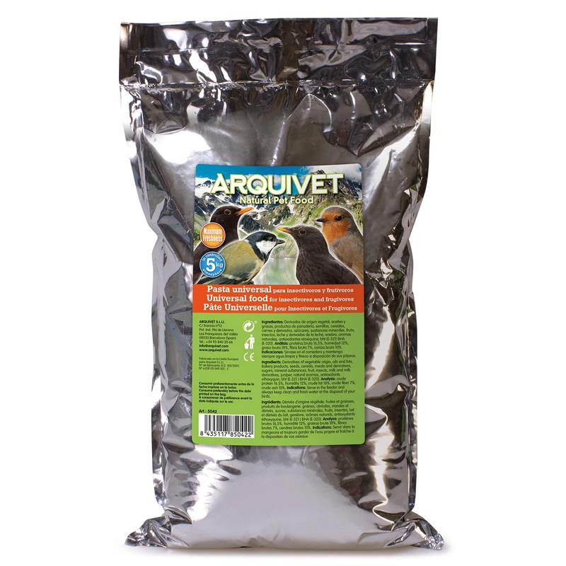 arquivet Pasta Universal for insectívoros and frutívoros 5 kg – 5000 gr, 40 x 30 x 10 cm - Image 1