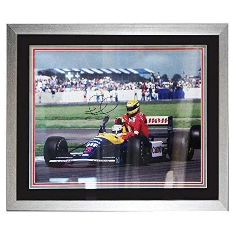 MemorabiliaOutlet Signed Nigel Mansell Large F1 Photo Framed Photo - Senna -Photo Proof & COA - Image 1