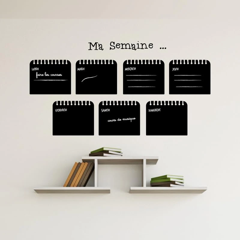 Ambiance Sticker Blackboard Slate – Removable Adhesive Wall Stickers – Weekly – H95 x L65 cm
