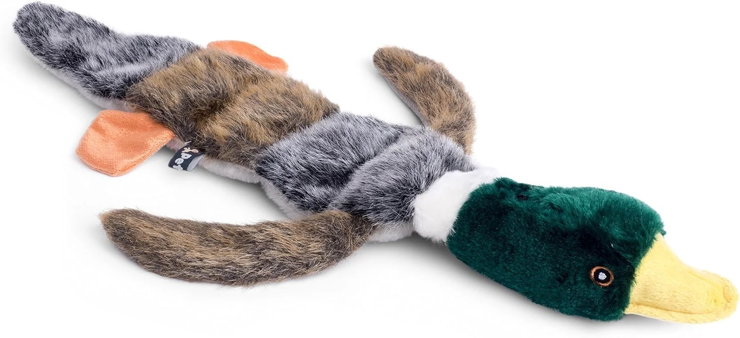 Petface Luxury Multi Squeak Duck Plush Dog Toy