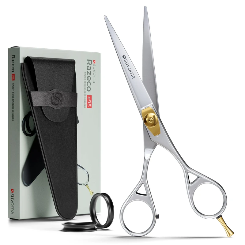 Suvorna 6" Professional Hair Scissors - Hairdressing Scissors UK for Men & Women, Hairdresser Scissors, Barber Scissors, Hair Cutting Scissors. Righthand Japanese Scissors with Razor Sharp Blades. - Image 1