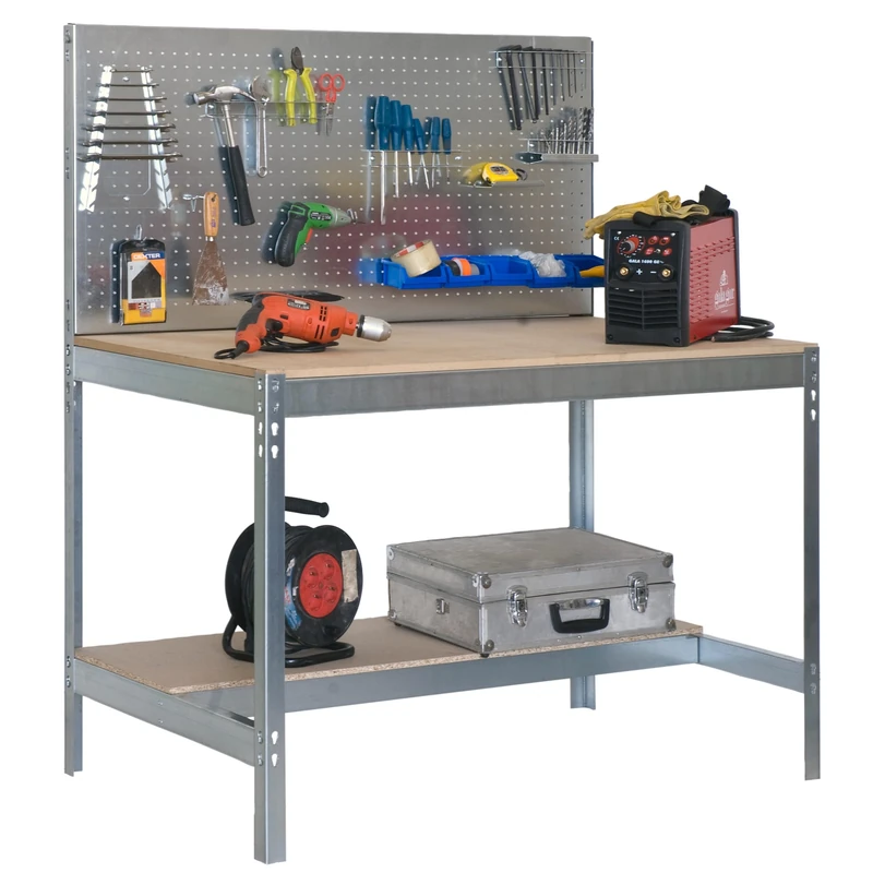 Simonrack BT2 900 1440 x 900 x 600 mm 400-250 kg Simonwork Y 1 Two Perforated Shelves - Galva/Wood