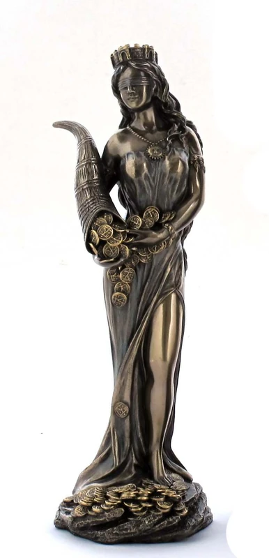 Veronese Design US 7.25 Inch Blinded Greek Goddess Fortuna Cold Cast Bronze Figurine
