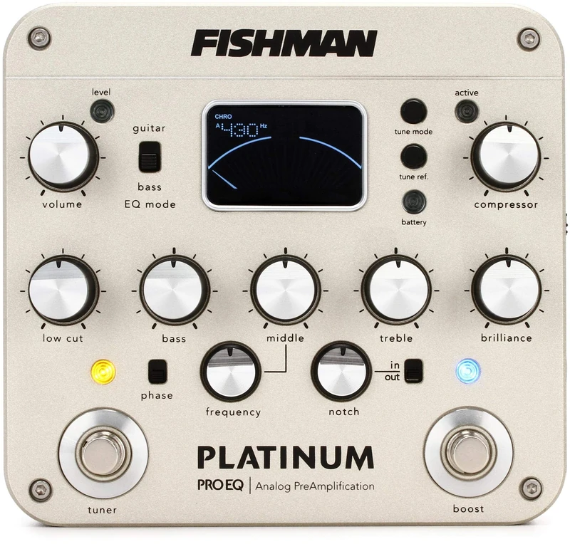 Fishman Platinum Pro EQ/DI Analog Preamp Pedal, PRO-PLT-201