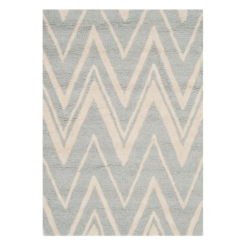 Safavieh Modern Indoor Hand Tufted Rectangle Area Rug, Cambridge Collection, CAM711, in Grey / Ivory, 91 X 152 cm for Living Room, Bedroom or Any Indoor Space