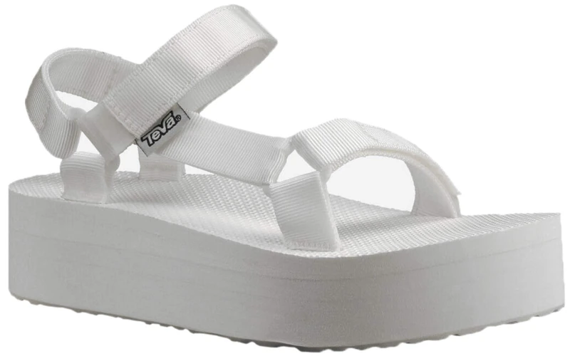Teva Women's Flatform Sandals, Bright White, 6 UK