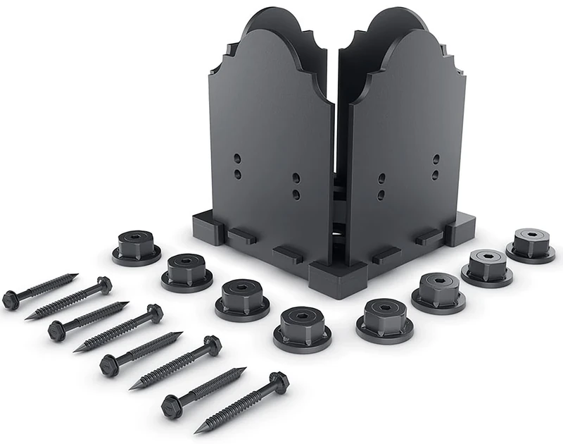 Ozco Building Products 56608 Laredo Sunset 6x6 Post Base Kit, (1 per Pack),Black - Image 1