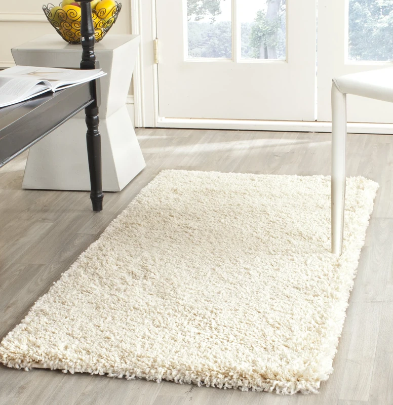Safavieh Shaggy Indoor Woven Runner Area Rug, California Shag Collection, SG151, in Ivory, 69 X 152 cm for Living Room, Bedroom or Any Indoor Space
