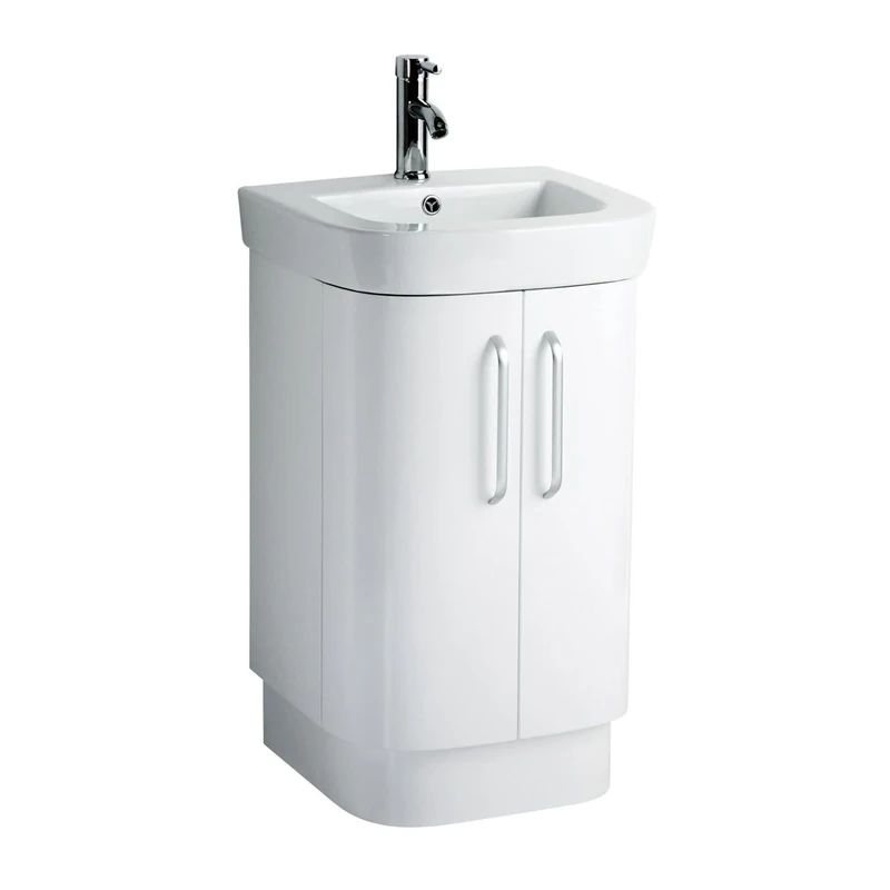 Premier Housewares Seattle Basin and Under Sink Cabinet Set, Ceramic, White, 45 x 50 x 95 cm
