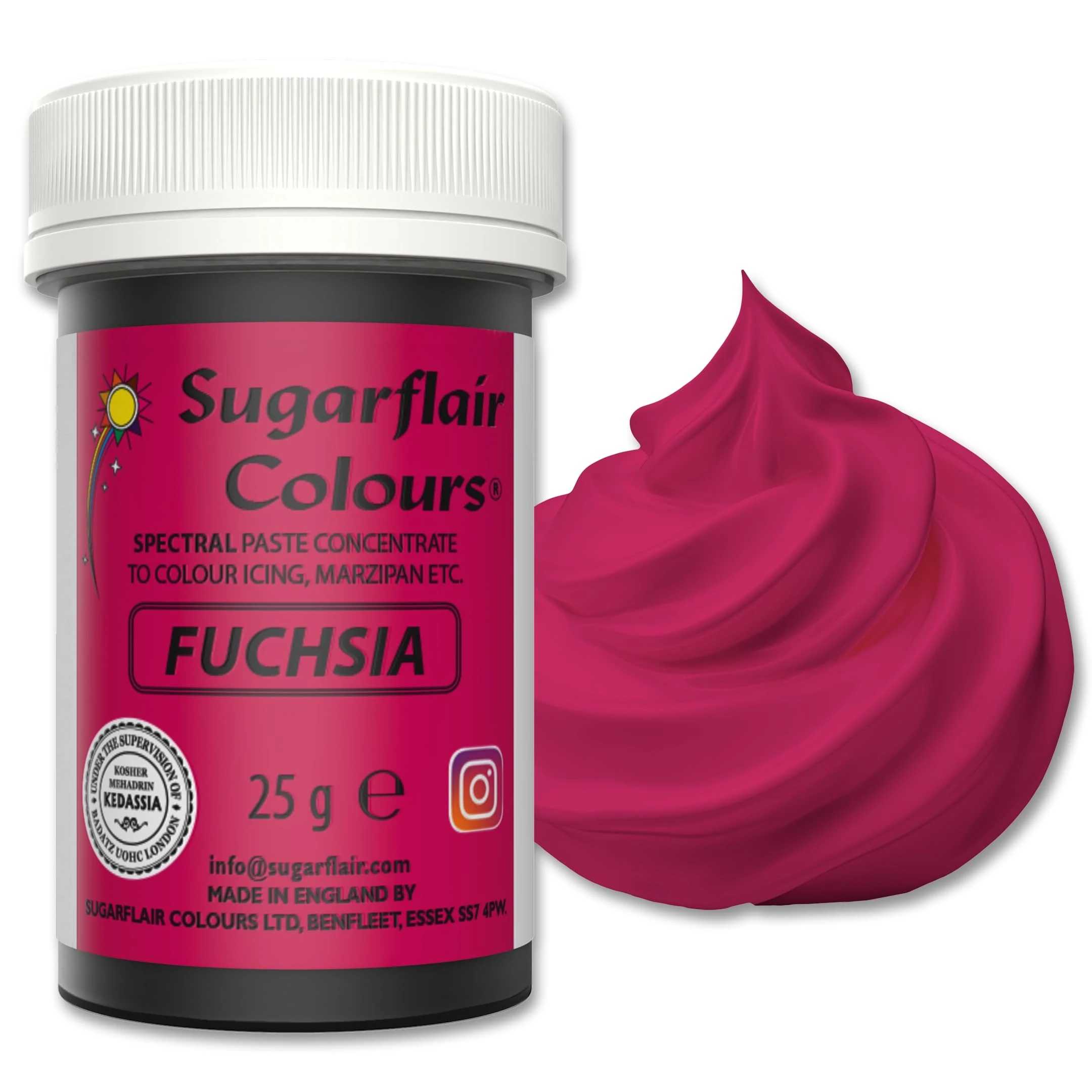 Sugarflair Food Colouring Paste Fuchsia Pink, Concentrated Spectral Food Colouring for Buttercream, Sugar Paste, Royal Icing, Cake Mixes, Macarons and More! - 25g