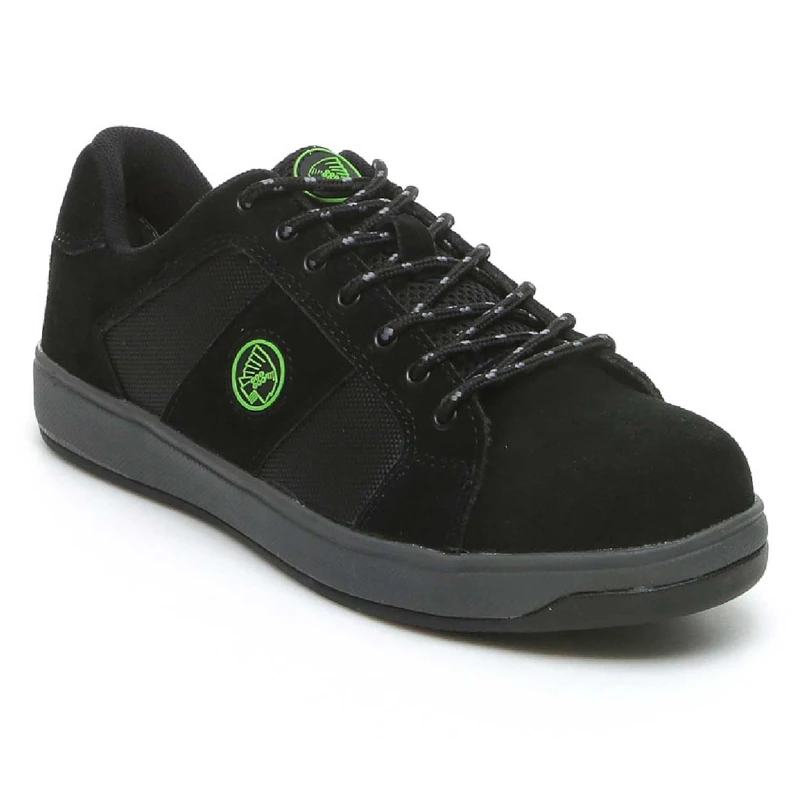 Apache Kick Suede Safety Trainer | Black Size 8 UK | Steel Toe Cap | Midsole Protection | Lightweight Rubber Outsole | Suede Canvas Upper