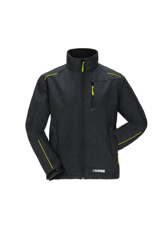 Planam 3398064 Size 3X-Large "Winter Neon" Softshell Jacket - Grey/Green
