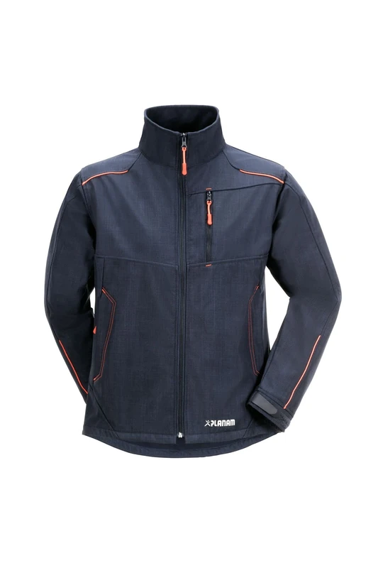 Planam 3399052 Size Large "Winter Neon" Softshell Jacket - Navy/Orange