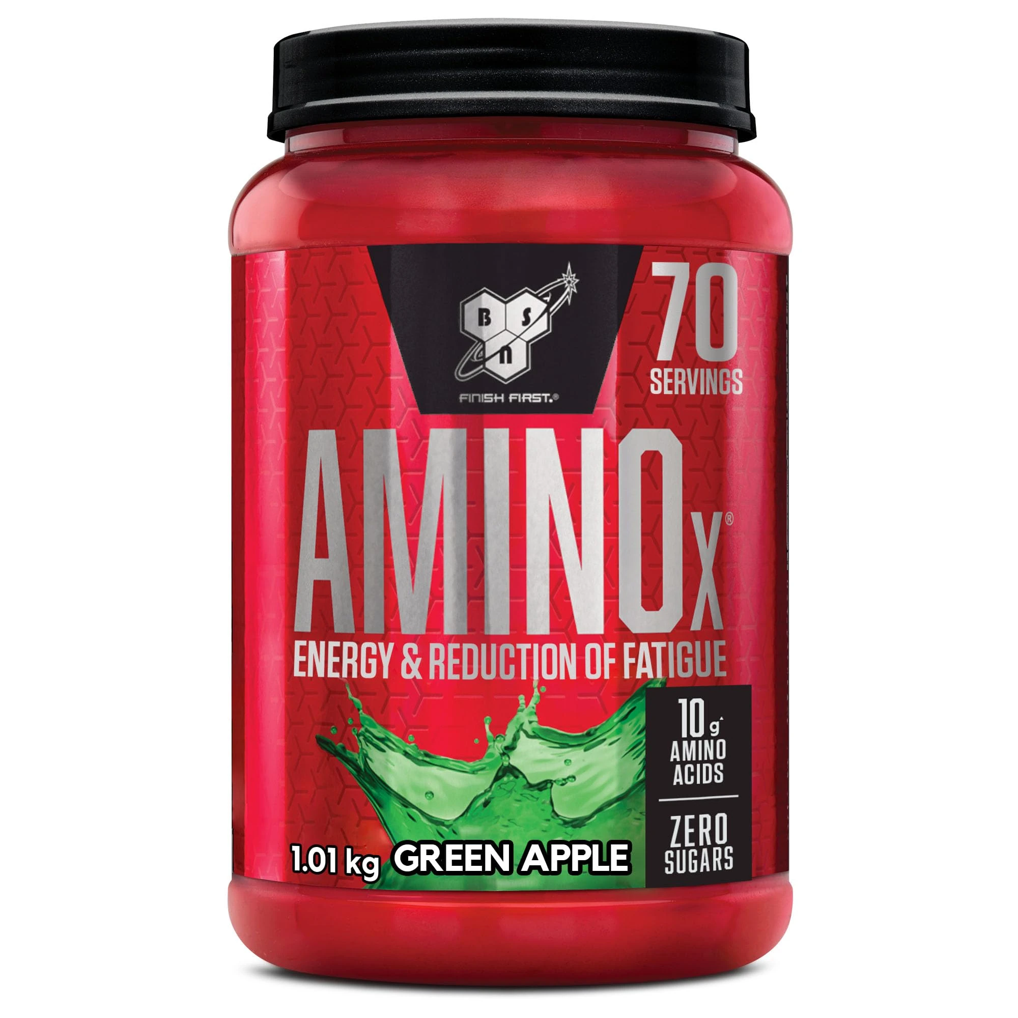 BSN Nutrition Amino X Supplement with Vitamin D, Vitamin B6 and Amino Acids, Green Apple Flavour, 70 Servings, 1 kg