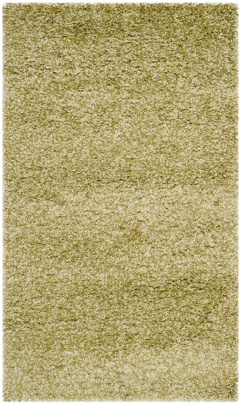 Safavieh Shaggy Indoor Woven Rectangle Area Rug, California Shag Collection, SG151, in Green, 91 X 152 cm for Living Room, Bedroom or Any Indoor Space