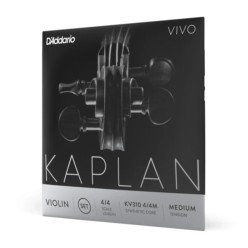 D'Addario Kaplan Vivo Violin Strings - Full Set - KV310 4/4M - Violin Strings - 4/4 Scale, Medium Tension
