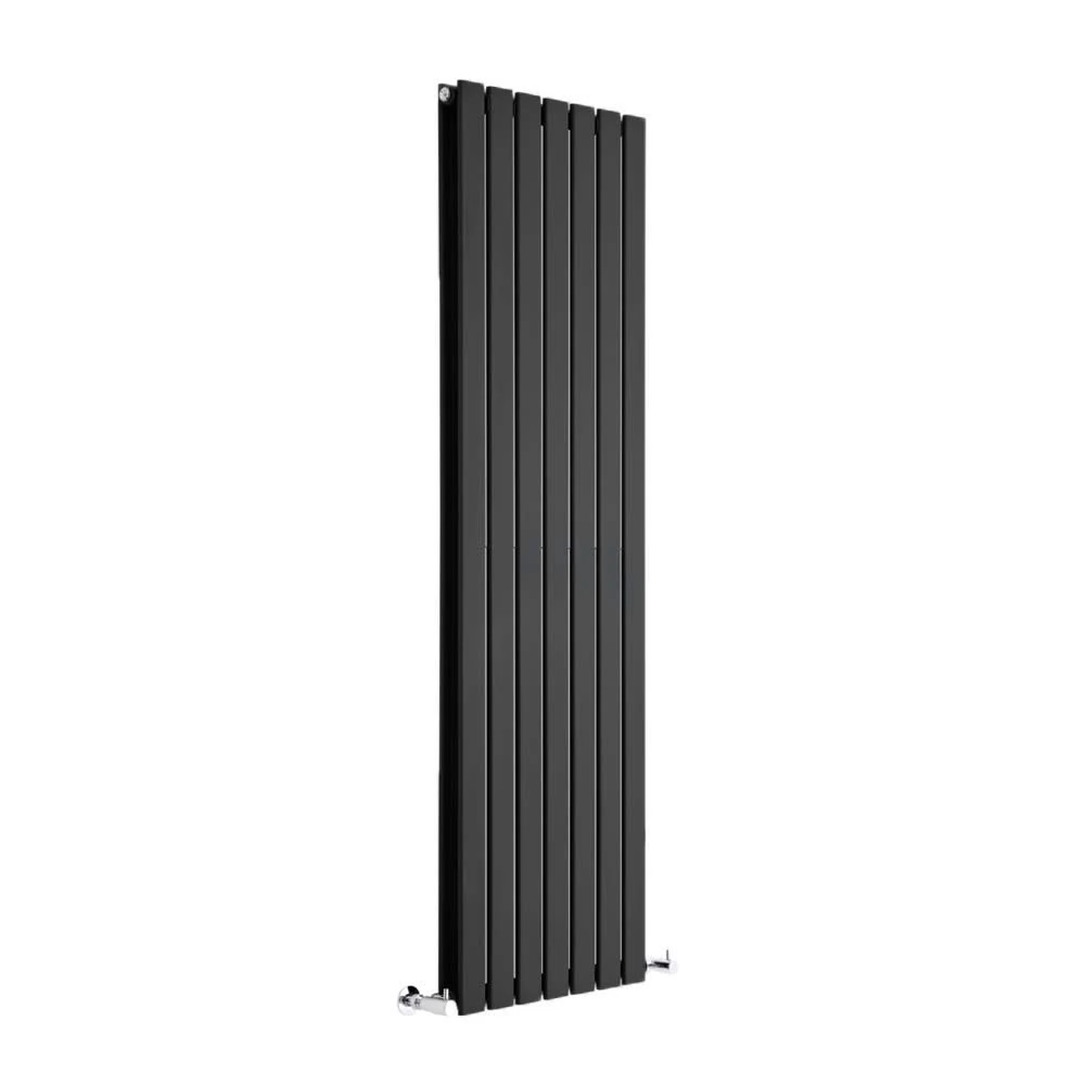Milano Alpha Black Vertical Double Flat Panel Radiator - 1600mm x 490mm