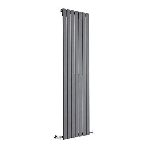 Milano Alpha Anthracite Vertical Single Flat Panel Radiator - 1600mm x 490mm