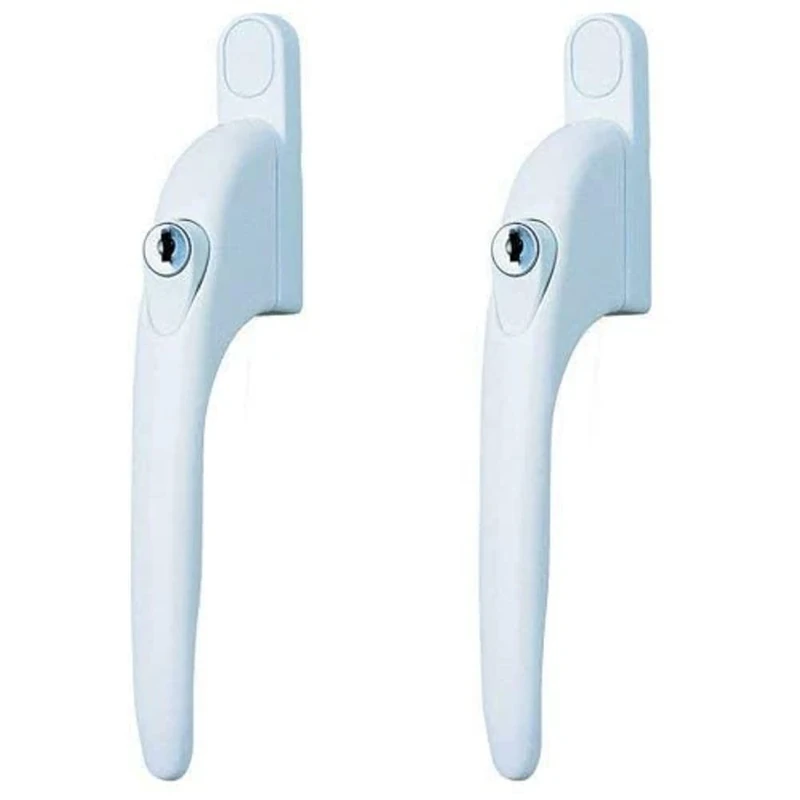 Yale Universal Window Handles, Can be Used on Left and Right Handed Windows, Fits All Concealed Espagnolette and Shoor Bolt Locking Systems with 7 mm Diameter Spindle, White, Pack of 2