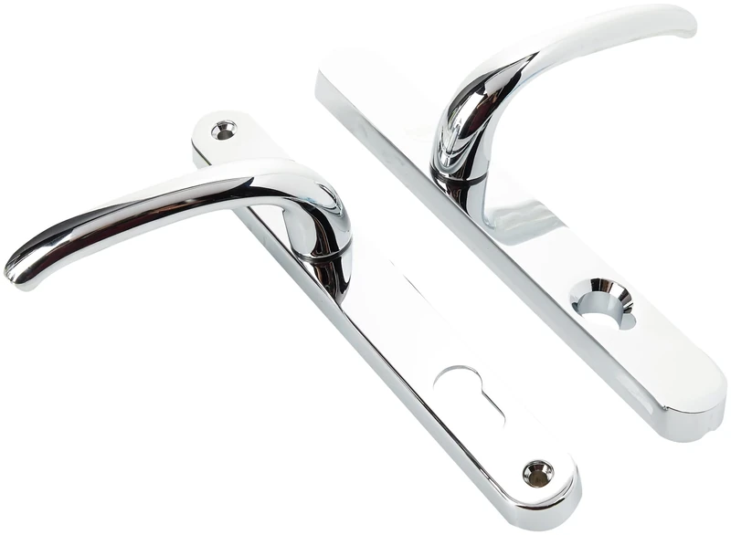 Yale P-YSHMK3LL-PC MK3 Security Door Handle, Chrome Finish, High Security, 92mm Centre, 215mm Fixing Holes Distance, Built in Cylinder Guard