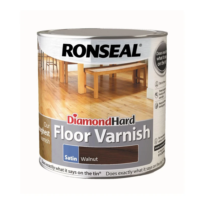 Ronseal Diamond Hard Floor Varnish Walnut Satin 2.5L