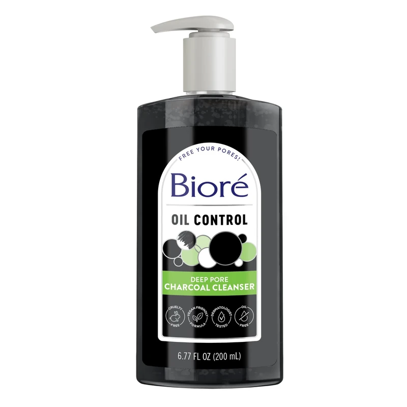 Biore Deep Pore Charcoal Cleanser, 200 ml, Packaging May Vary