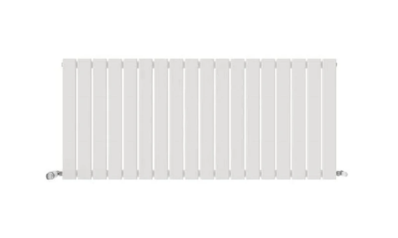 iBathUK Apex Wall-Mounted Horizontal Single Slim Flat Panel Radiator, Steel 18 columns, Hydronic Central Heating, High Thermal Output, Modern Designer Radiator for Bathroom in Matt White, 600x1368 mm - Image 1