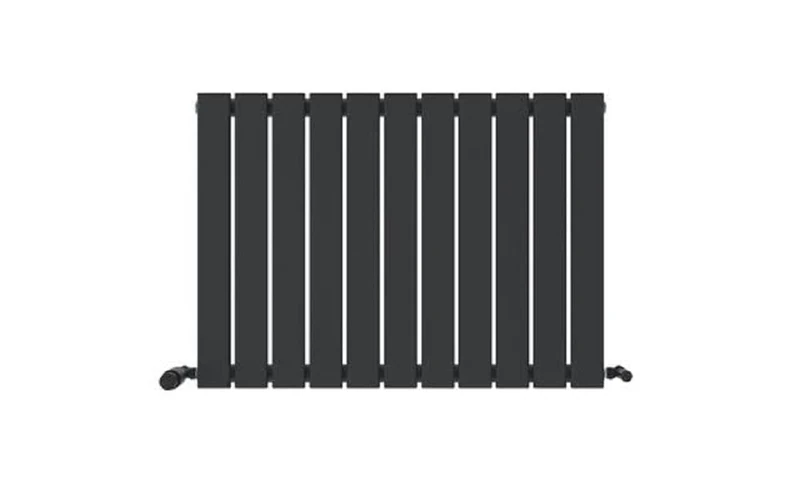 iBathUK Apex Wall Mounted Horizontal Single Slim Flat Panel Designer Radiator with Steel Panel Heater Central Heating, Modern Bathroom Radiator in Matt Anthracite, 600 x 836mm