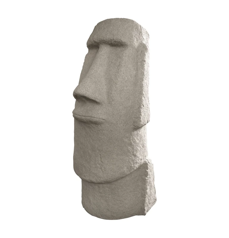 Emsco Group Easter Island Head Statue – Natural Granite Appearance – Made of Resin – Lightweight – 28” Height