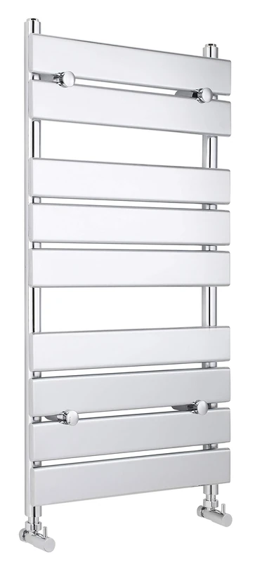 Hudson Reed HL382 Piazza | Modern Bathroom Vertical Wall Hung 9 Bar Heated Towel Rail, 950mm x 500mm, Chrome, Set of 2 Pieces