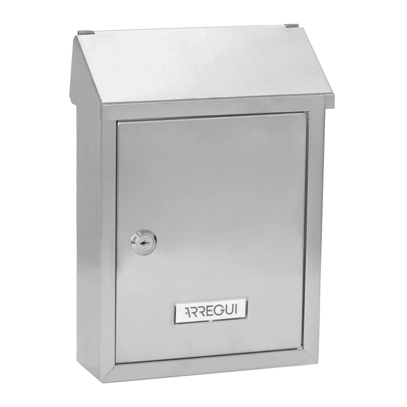 ARREGUI Smart E5727 Stainless Steel Exterior Mailbox Size S (DIN A5) | Small Wall Mailbox | Mailbox with Back Mouth Letter Collection | Anti-Corrosion | Easy to Install | Stainless Steel