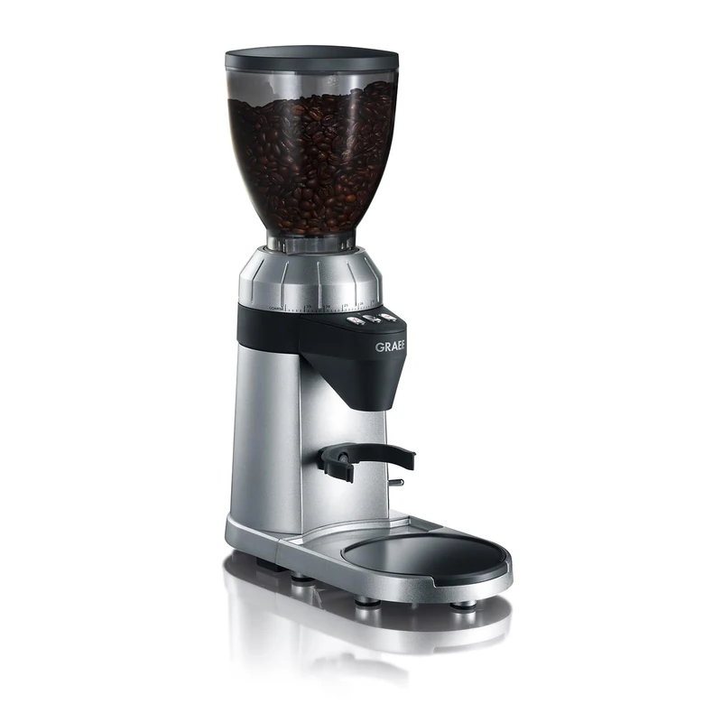 GRAEF CM900 Coffee Grinder, Automatic Portioning at The Touch of a Button, Freely Programmable, 40 Grinding Settings, Removable 350 g Coffee Bean Container, Grind on Demand Function, Silver