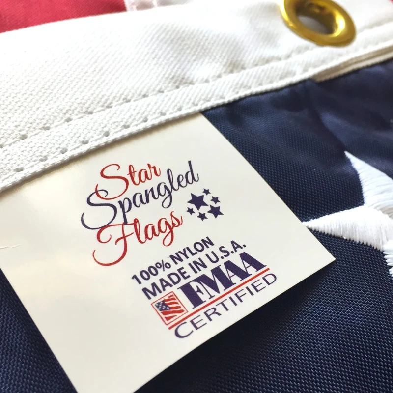 American Flag 4x6-100% Made In USA using Tough, Long Lasting Nylon Built for Outdoor Use, Sun Protected and Featuring Embroidered Stars and Sewn Stripes plus Superior Quadruple Stitching on Fly End
