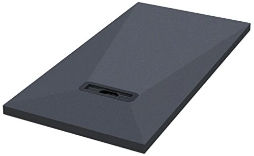 Lazer 372046 Ready-to-Tile Shower Tray with Small Off-Centre Transversal Drainage Channel, Grey, 372046