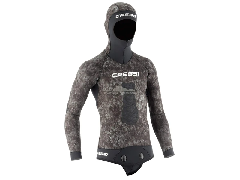 Cressi Men's Tracina Premium Neoprene 3.5mm Spear Fishing Jacket, Camouflage DDSP, XXL/6