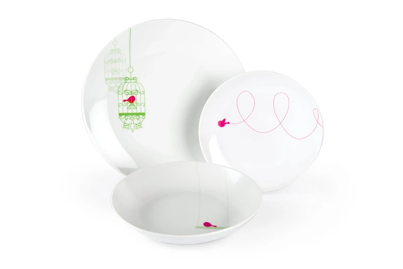 Excelsa Liberté 18-Piece White China Tableware Set