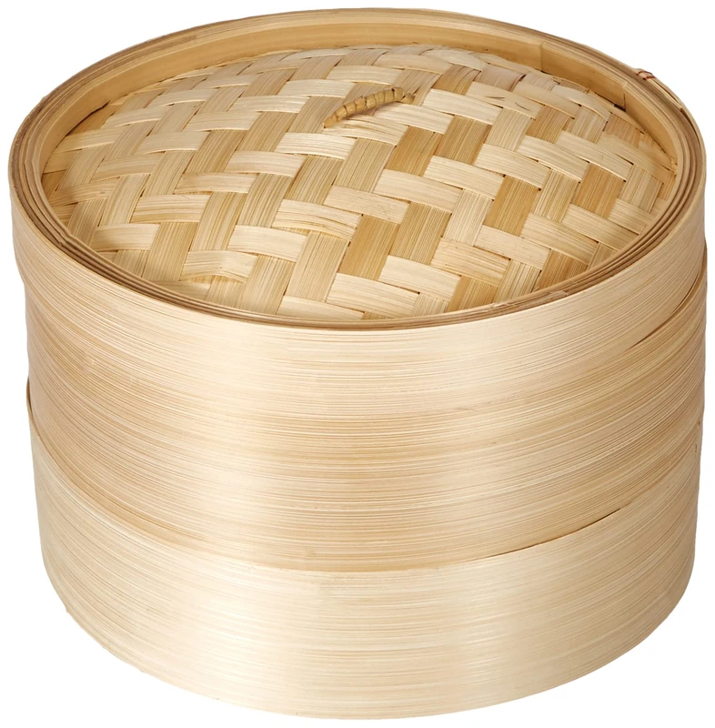 Excelsa Asia Bamboo Steamer Diameter 22.5 cm, Natural Wood