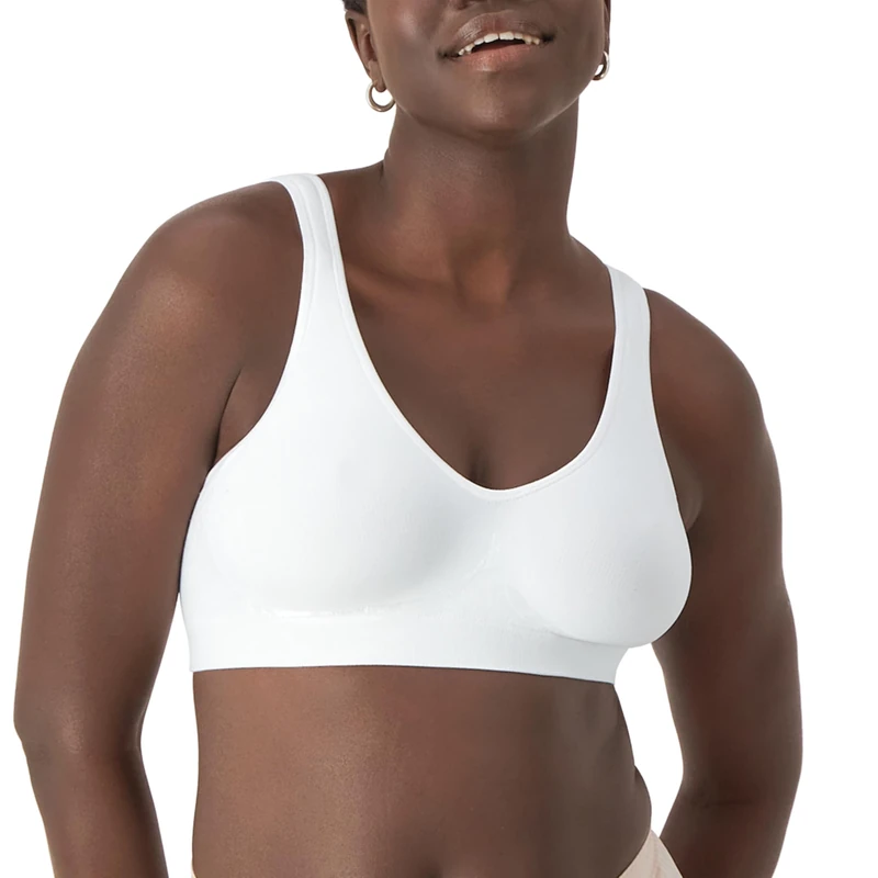 Bali Women's Wireless Bra,Comfort Revolution Full Coverage Wirefree Bra,Moisture Wicking, White Swirl, 38C