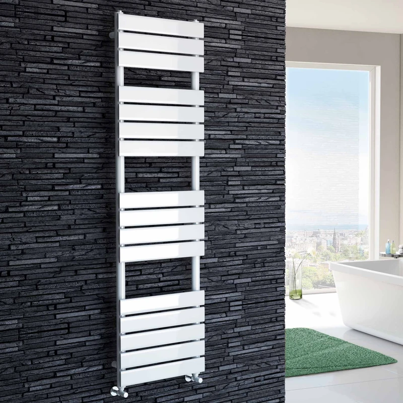 iBathUK | 1600 x 450 White Flat Panel Heated Towel Rail Bathroom Radiator